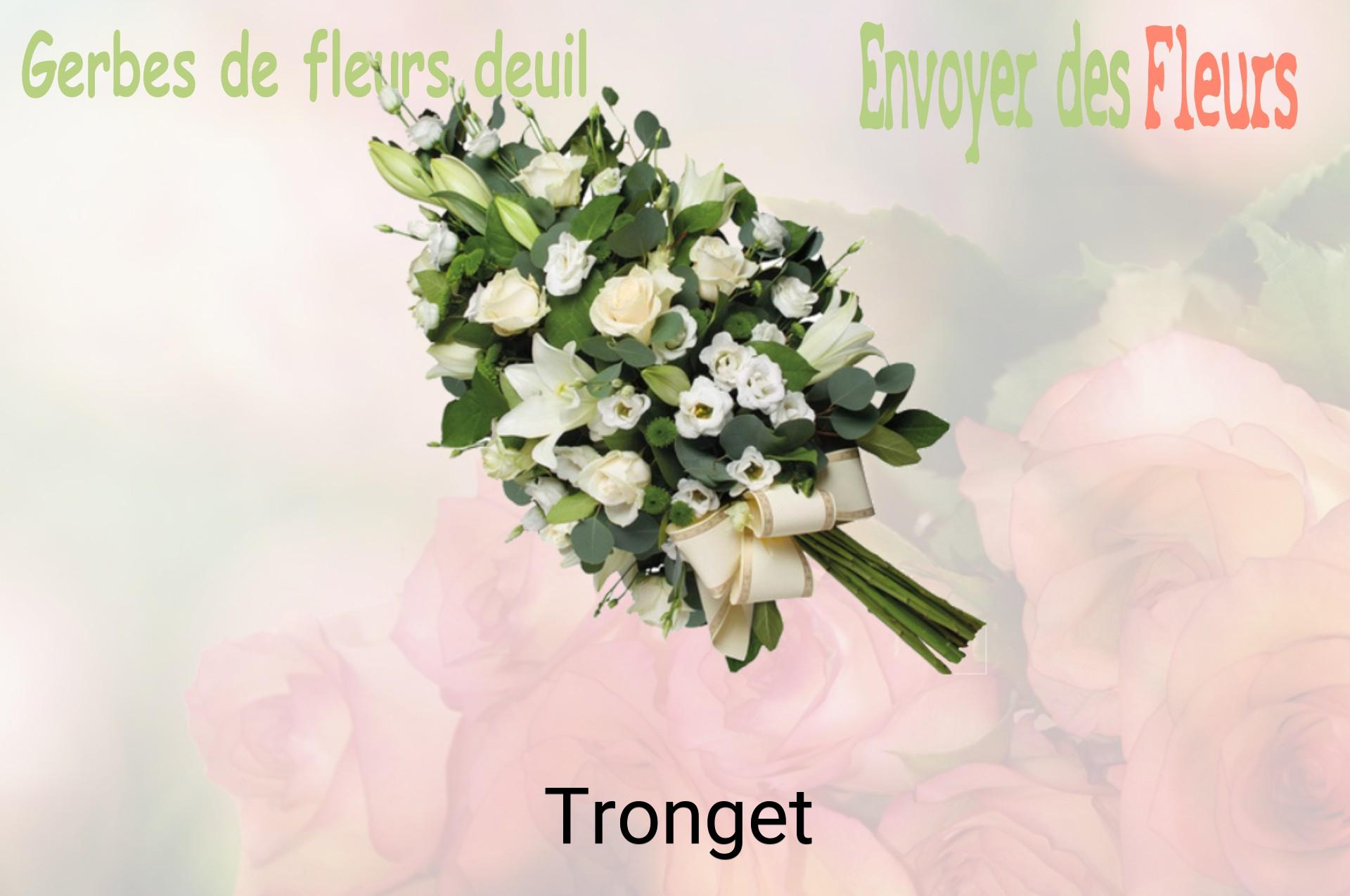 Gerbe de fleurs de deuil livrée à Tronget